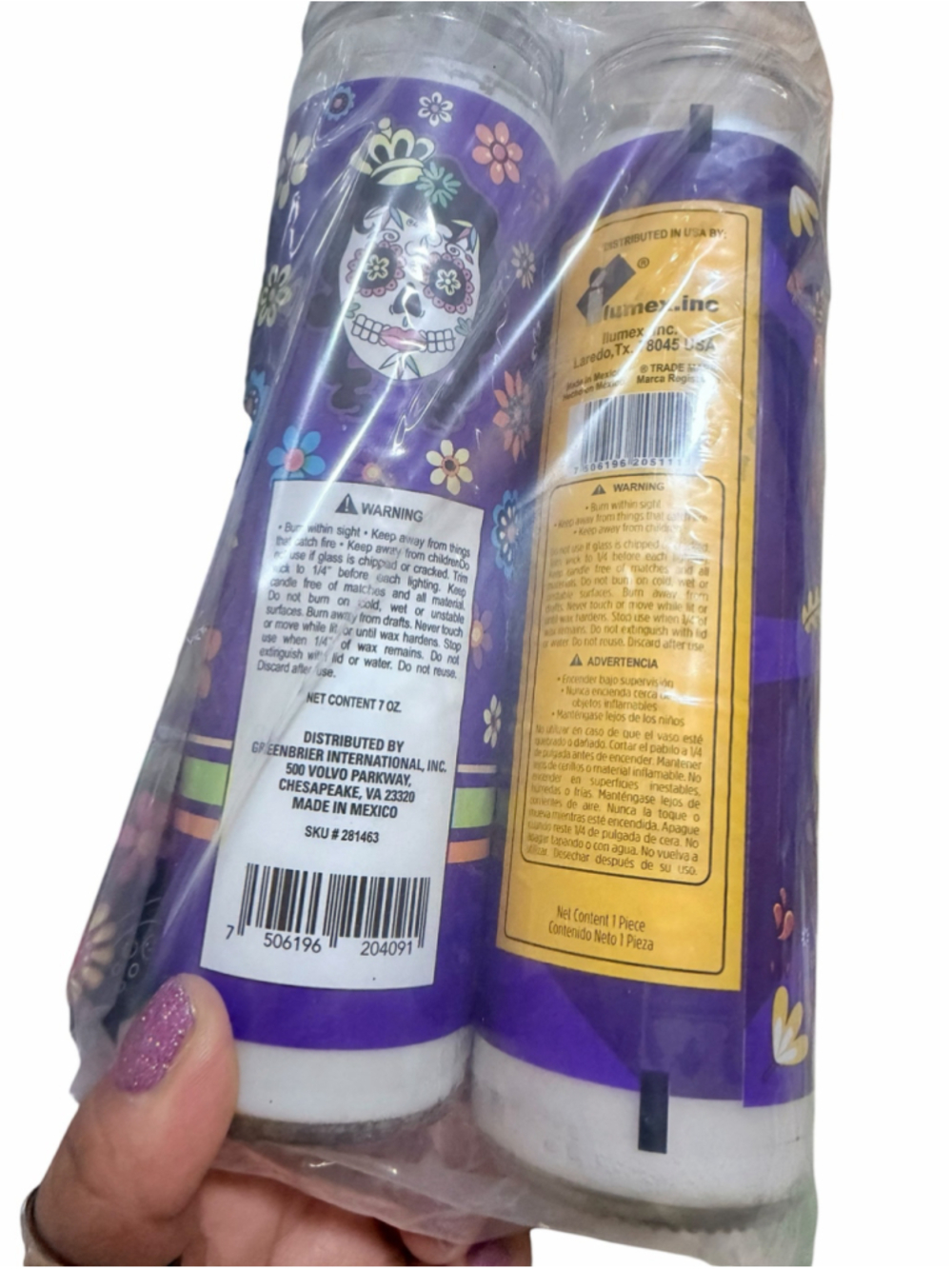 Lumex Dia De Los Muertos Candle Set One Size Multicolor Black - Picture 10 of 10